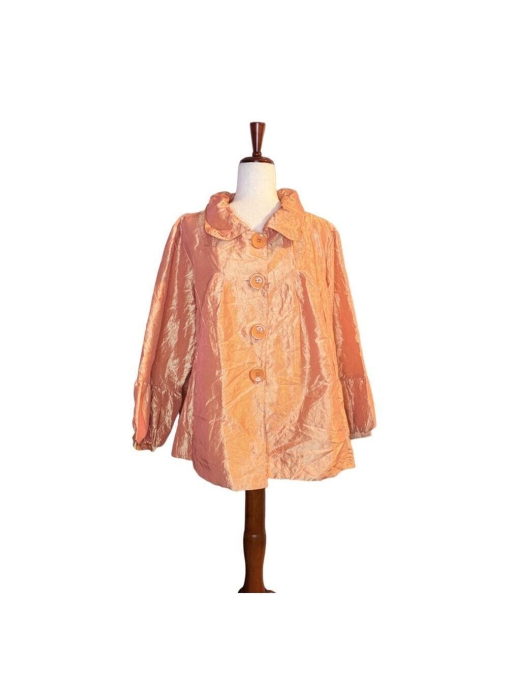 A. B. Lambdin jacket size 2X orange ruffles USA big buttons
